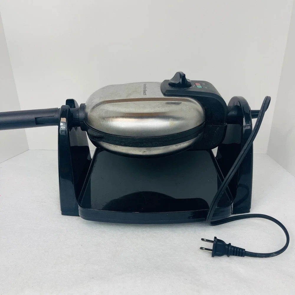 Hamilton Beach Flip Belgian Waffle Maker Stainless Steel Rotating Nonstick 26010